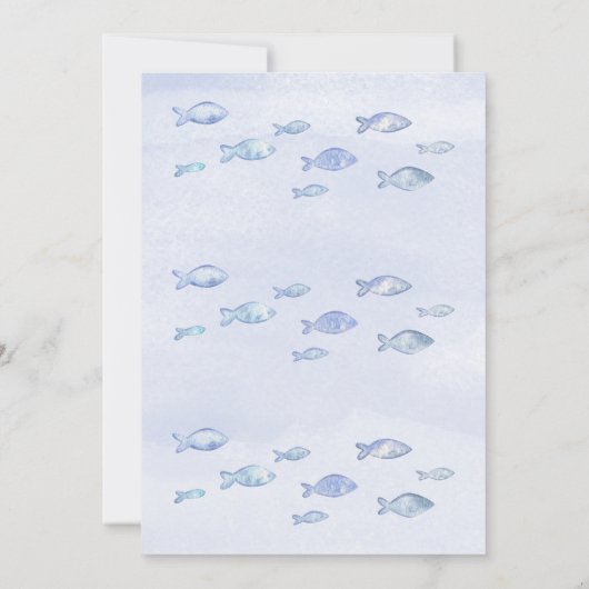 Blue zee Fish Boy's 2e verjaardag uitnodiging (Achterkant)