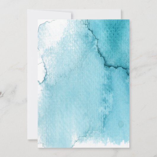 Blue Zee Foam Waterverf Beach Weddenschap Kaart (Achterkant)