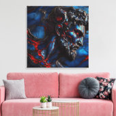 Blue Zee Guardian - AI op het werk Canvas Afdruk (Insitu (Woonkamer))