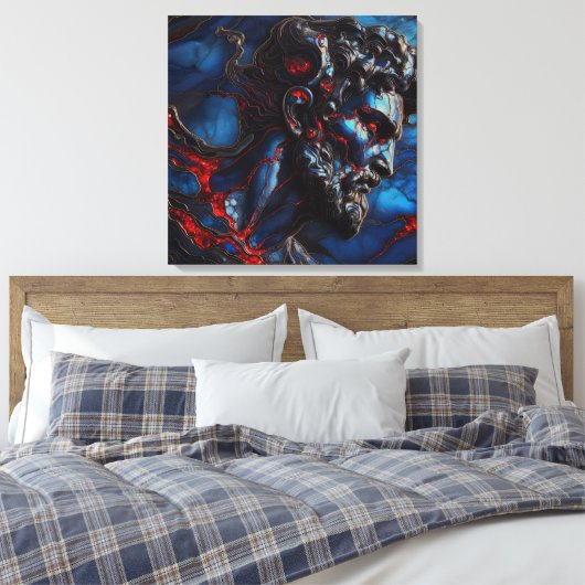 Blue Zee Guardian - AI op het werk Canvas Afdruk (Insitu (Slaapkamer))