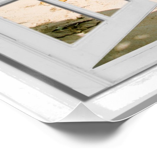 Blue Zee Ocean Uitzicht Fake Window Poster (Hoek)