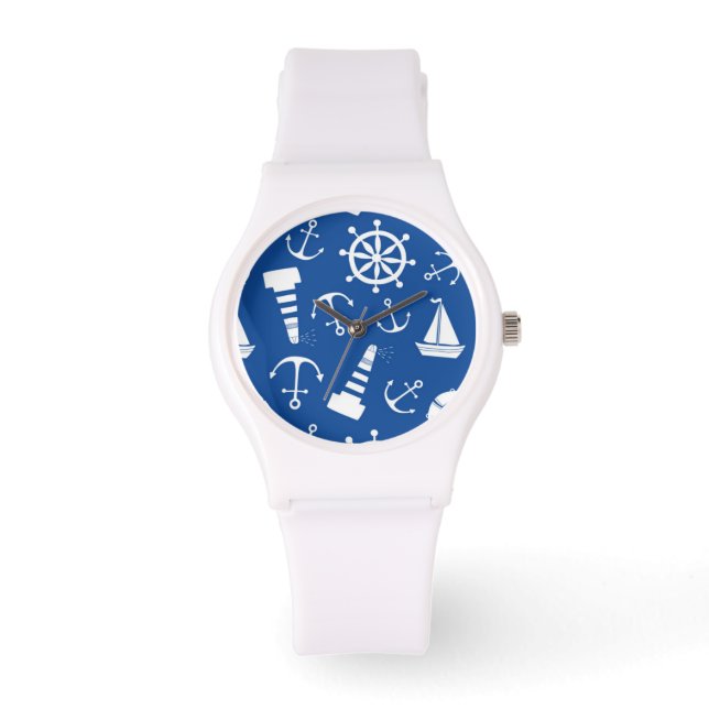 Blue Zee Pattern Horloge (Voorkant)