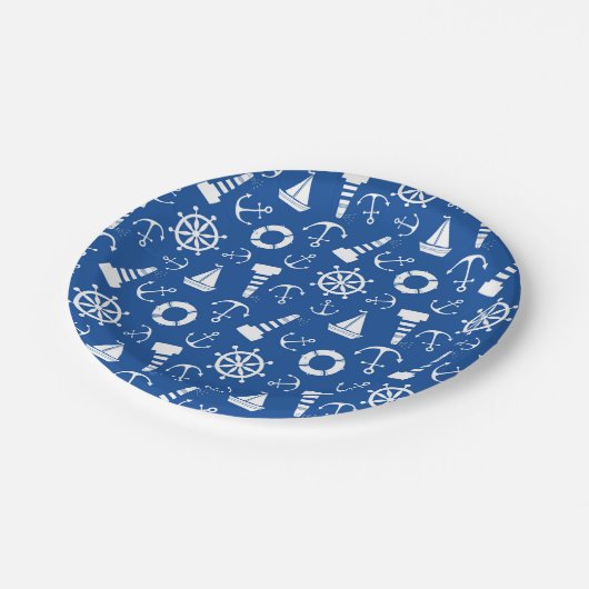 Blue Zee Pattern Papieren Bordje (Gekanteld)