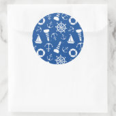 Blue Zee Pattern Ronde Sticker (Tas)