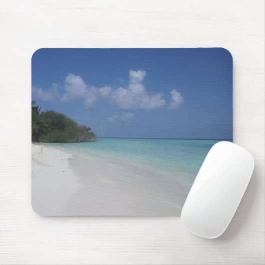 Blue Zee Sky White Clouds Sand Maldives Sjabloon Muismat (Met muis)