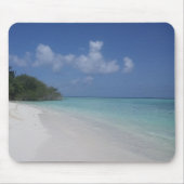 Blue Zee Sky White Clouds Sand Maldives Sjabloon Muismat (Voorkant)