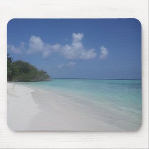 Blue Zee Sky White Clouds Sand Maldives Sjabloon Muismat