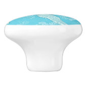 Blue Zee Turtle Ocean Theme Keramische Knop (Zijkant)