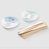 Blue Zee Waterverf Theme Wedding Programme Handwaaier (Niet-gemonteerd)