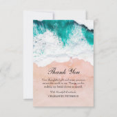 Blue Zee Waves Beach Thema Vrijgezellenfeest Bedankkaart (Voorkant)