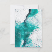 Blue Zee Waves Beach Thema Vrijgezellenfeest Bedankkaart (Achterkant)