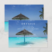 Blue Zee Waves en Sand Beach Bruiloft Informatie Informatiekaartje (Voorkant / Achterkant)