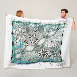 Blue Zen Blanket Fleece Deken