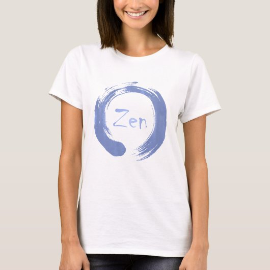 Blue Zen Ensō Tee Shirt (Voorkant)