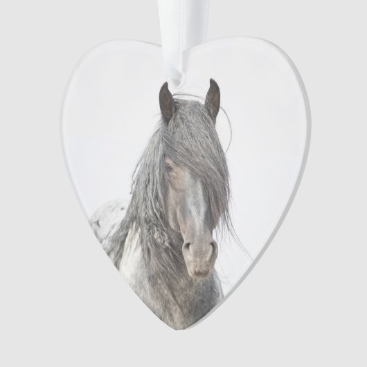 Blue Zeus Heart Wild Hoofbeats Ornament (voorkant)