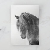 Blue Zeus Portrait Wild Horse Wenskaart Bedankkaart (Binnen)