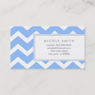 Blue Zig Zag Chevron Pattern Calling Cards Contactkaartje