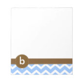 Blue Zig Zag Chevron Pattern Monogram Notitieblok (Voorkant)