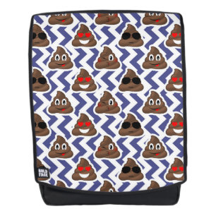 Blue Zig Zag Emoji Poop rugzak Rugtassen