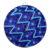 Blue Zig Zags Dots Funky Pattern  Dartbord (Voorkant)