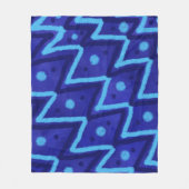 Blue Zig Zags Dots Funky Pattern Fleece Deken (Voorkant)