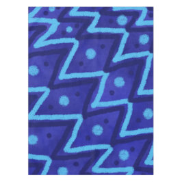 Blue Zig Zags Dots Funky Pattern  Tafelkleed