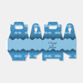 Blue Zigzag Monogram Bedankdoosjes (Uitgevouwen)