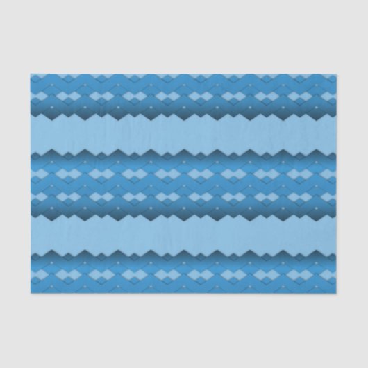 Blue Zigzag Tissuepapier (Voorkant)