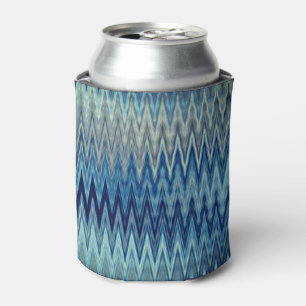 Blue Zigzag Wavy Pattern Blikjeskoeler