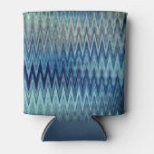 Blue Zigzag Wavy Pattern Blikjeskoeler (Voorkant)