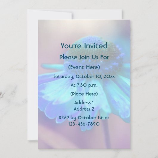 Blue Zinnia Flower Kaart (Voorkant)