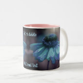 Blue Zinnia Flower Personalized Tweekleurige Koffiemok (Voorkant rechts)