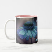 Blue Zinnia Flower Personalized Tweekleurige Koffiemok (Links)