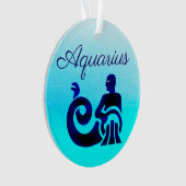 Blue Zodiac Sign Aquarius Paars Horoscope Ornament (voorkant)