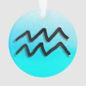 Blue Zodiac Sign Aquarius Paars Horoscope Ornament (achterkant)