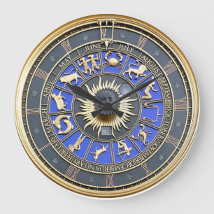 Blue Zodiac Wheel Grote Klok