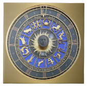 Blue Zodiac Wheel Tegeltje (Voorkant)