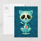 Blue Zombie Sugar Kitten Briefkaart (Voorkant / Achterkant)