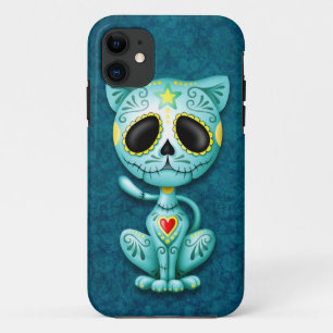 Blue Zombie Sugar Kitten iPhone 11 Hoesje