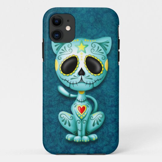 Blue Zombie Sugar Kitten Case-Mate iPhone Case (Achterkant)
