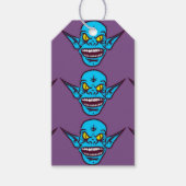 blue zombie troll demon gift labels cadeaulabel (Voorkant)