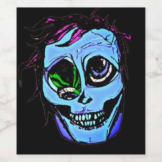 Blue Zombie Wijn Etiket (Enkel label)