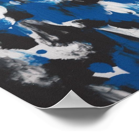 bLUE, ZWARTE ABSTRACTE POSTER IDEAAL VOOR STUDIO O (Hoek)