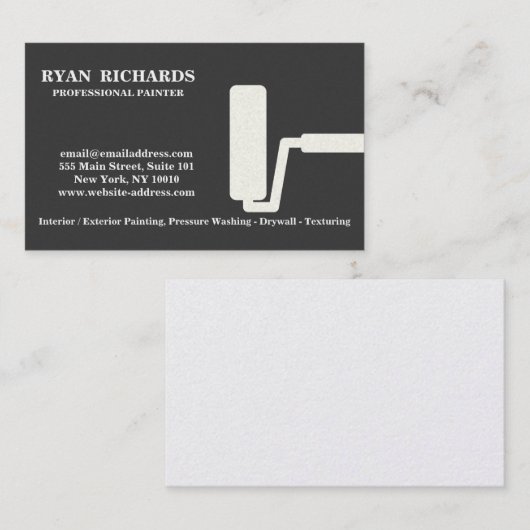 Blueack Chalkboard Huis Schilderen Visitekaartje (Voorkant / Achterkant)