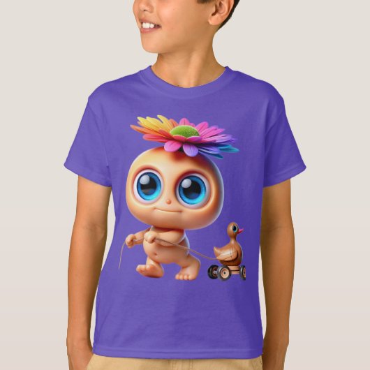 Blueaisik met een houten eend t-shirt (Voorkant)