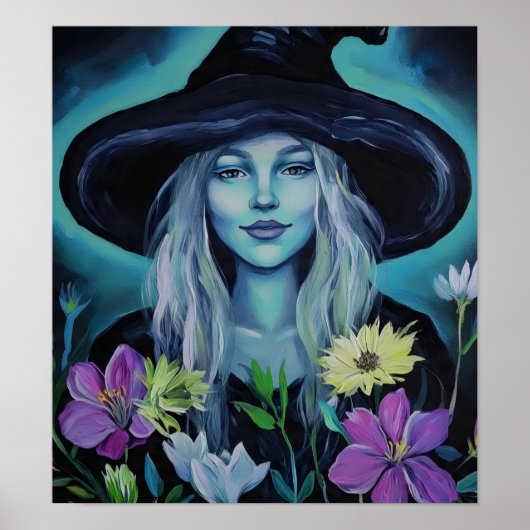 BlueAuraFlowerWitch Poster (Voorkant)