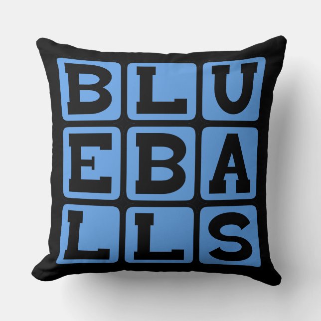 Blueballs, Blauwe ballen Kussen (Voorkant)