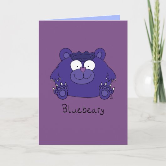 Bluebeary - de Grappige Bosbes draagt Wenskaart Kaart (Voorkant)