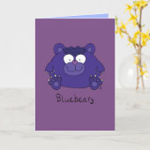Bluebeary - de Grappige Bosbes draagt Wenskaart Kaart (Gele Bloem)