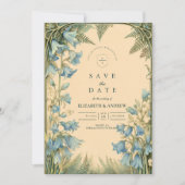 Bluebell Art Nouveau Wedding Save The Date (Voorkant)